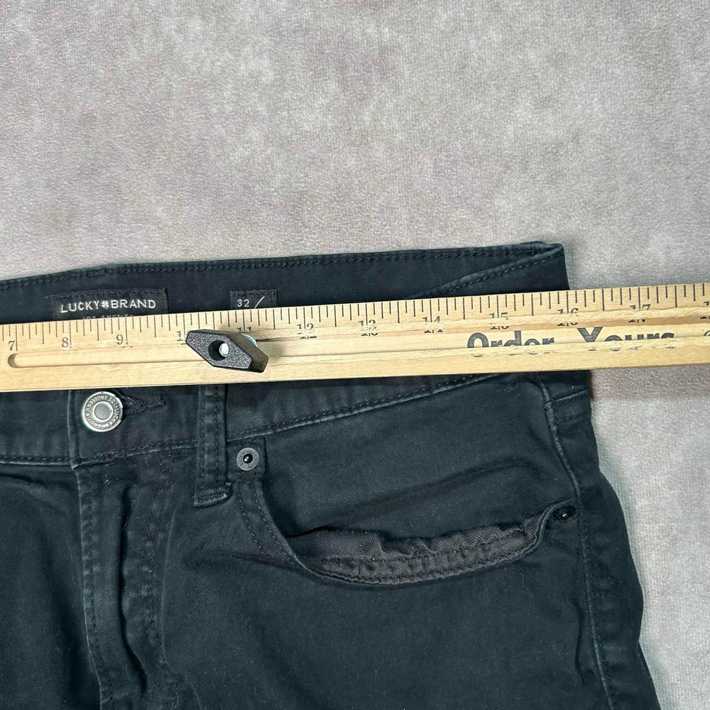Lucky Brand 121 Slim Straight Mens Black Pants 32x30 Cotton Stretch Jeans - Picture 2 of 8